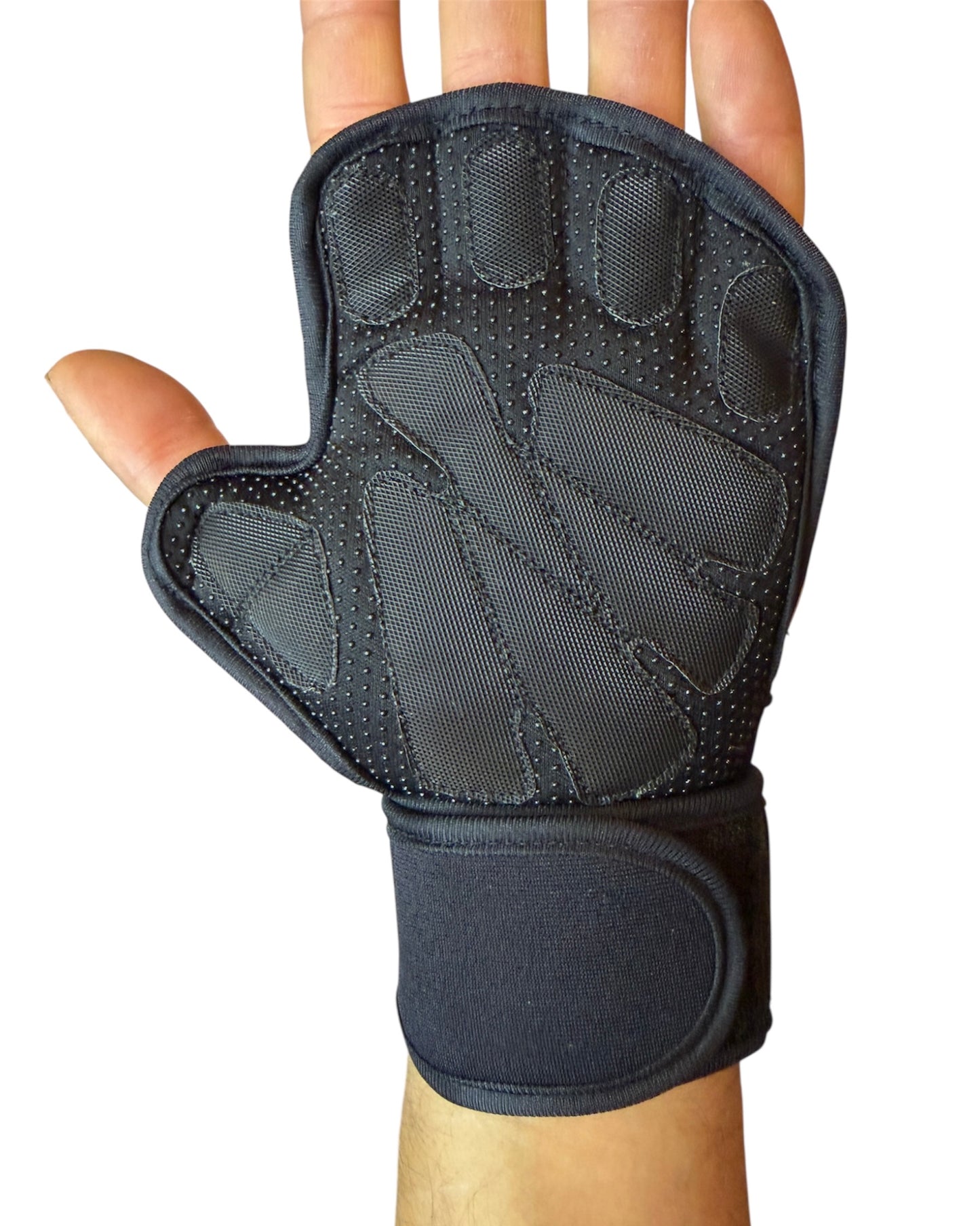 Guantes gym VÜLK HYBRID GRIP – Palma protegida, dedos libres
