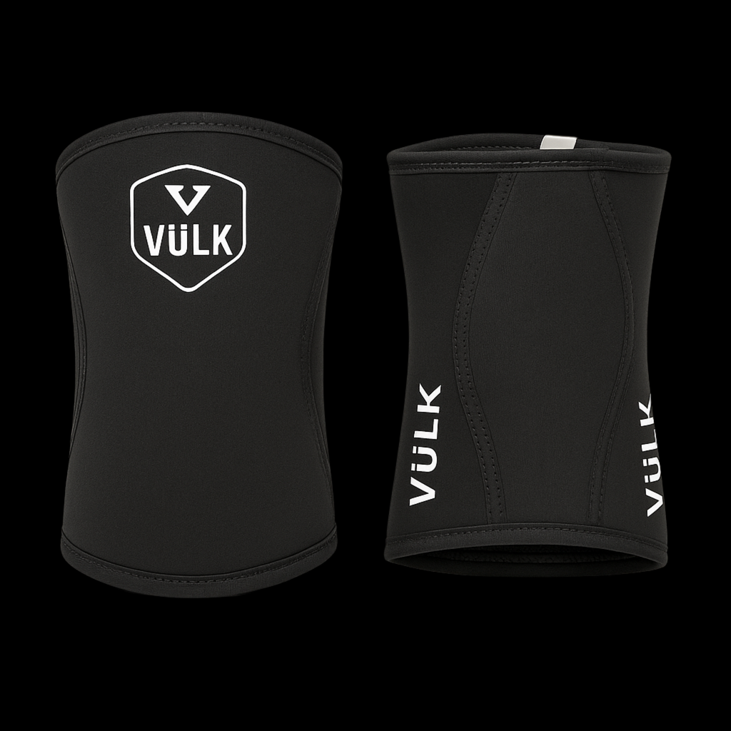 Rodilleras de Compresión 7mm VÜLK + bolsa de almacenamiento – Soporte Neopreno para CrossFit, Gym y Halterofilia