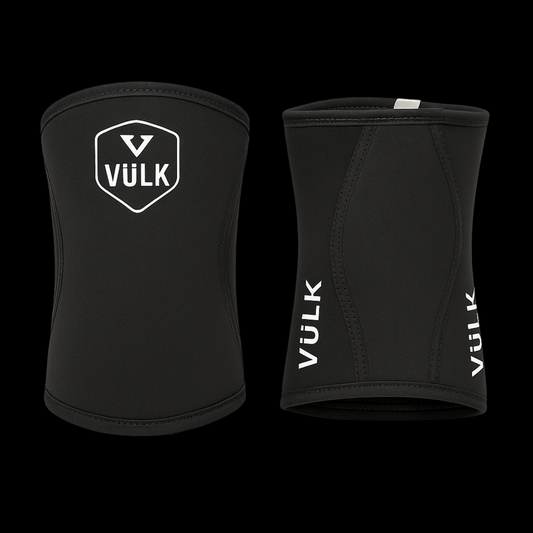 Rodilleras de Compresión 7mm VÜLK + bolsa de almacenamiento – Soporte Neopreno para CrossFit, Gym y Halterofilia