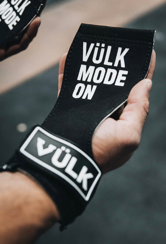 Calleras con magnesio VÜLK + Muñequeras + Bolsa de Transporte NEGRO