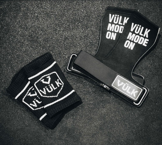 Calleras con magnesio VÜLK + Muñequeras + Bolsa de Transporte