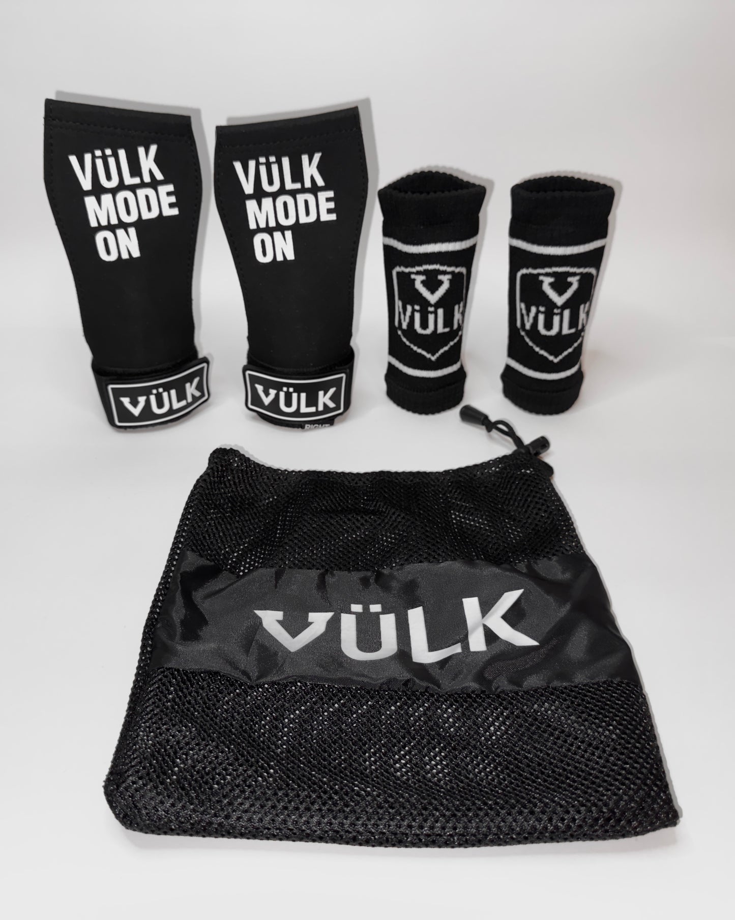 Calleras con magnesio VÜLK + Muñequeras + Bolsa de Transporte